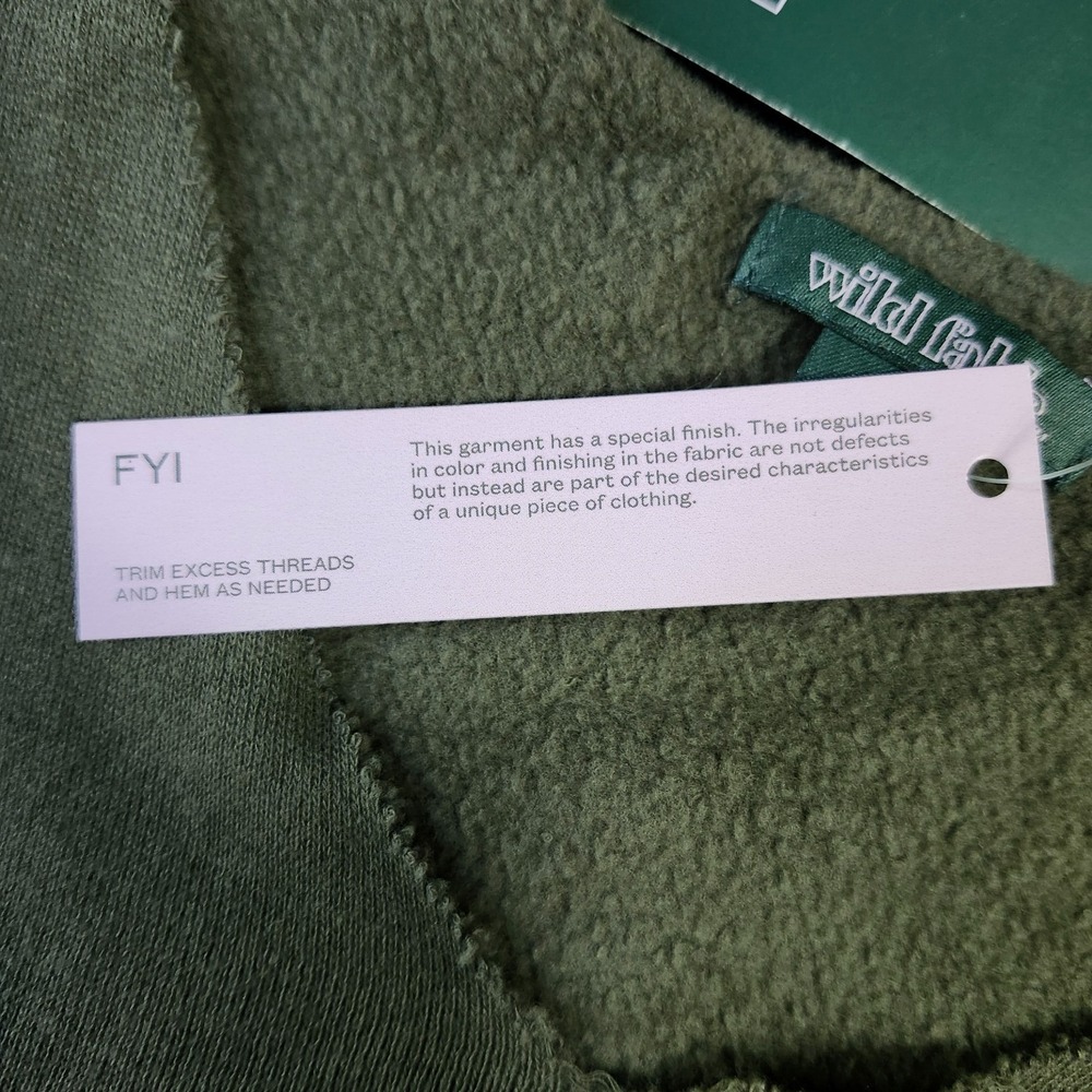NWT Wild Fable Olive Green "cut" Cropped Sweatshirt Size M - Picture 9 of 16